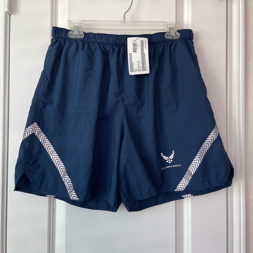US Air Force Training Shorts Mens Size Medium Navy Blue Reflective 5" Inseam NWT